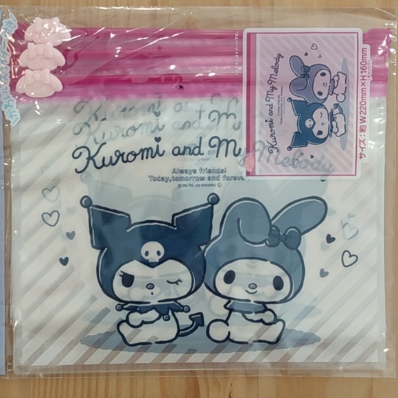 Sanrio Kuromi My Melody Slider Zip Bag 3 Pack Accessories Make up Bag - Picture 6 of 9